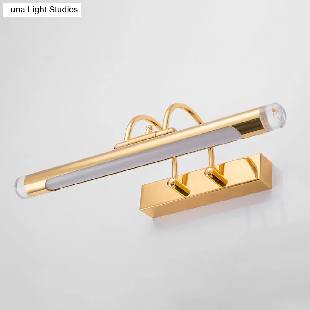 16"/21" Cylindrical Vanity Light in Metallic Gold - Modernism Style, LED, Warm/White Lighting