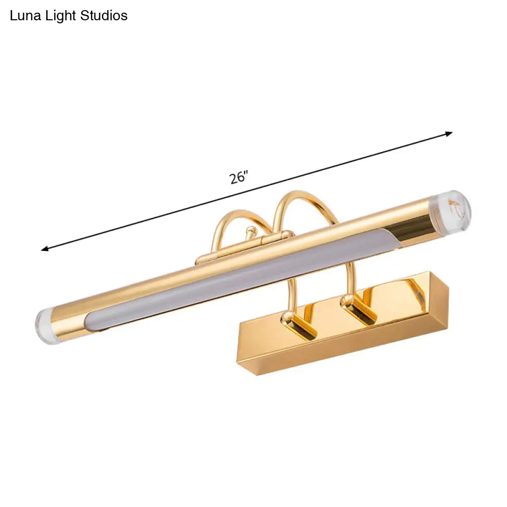 16"/21" Cylindrical Vanity Light in Metallic Gold - Modernism Style, LED, Warm/White Lighting