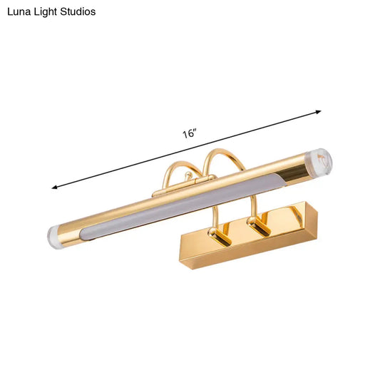 16"/21" Cylindrical Vanity Light in Metallic Gold - Modernism Style, LED, Warm/White Lighting
