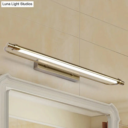 Lámpara de tocador tubular de 16"/21" en bronce con diseño de metal y acrílico con iluminación LED – Iluminación cálida/blanca