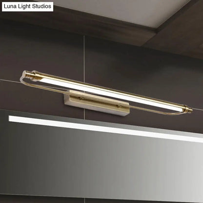 Lámpara de tocador tubular de 16"/21" en bronce con diseño de metal y acrílico con iluminación LED – Iluminación cálida/blanca