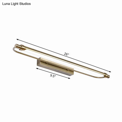 Lámpara de tocador tubular de 16"/21" en bronce con diseño de metal y acrílico con iluminación LED – Iluminación cálida/blanca