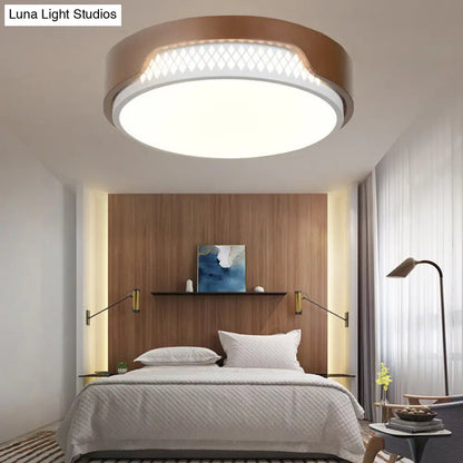 Lámpara de techo redonda empotrada DecorBites™ de 16,5"/20,5" de diámetro, color marrón, con LED acrílico Simplicity, luz cálida/blanca.