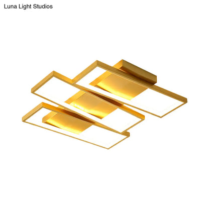 DecorBites™ DecorBites™ 16.5"/20.5" Modern LED Flush Ceiling Light in Gold, Rectangle Shape, Acrylic Shade