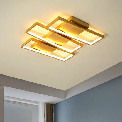DecorBites™ DecorBites™ 16.5"/20.5" Modern LED Flush Ceiling Light in Gold, Rectangle Shape, Acrylic Shade