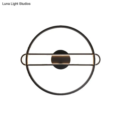 Lámpara de techo LED semiempotrada DecorBites™ de 16.5"/20.5" de ancho - Acabado moderno en negro metálico, iluminación cálida/blanca para dormitorio