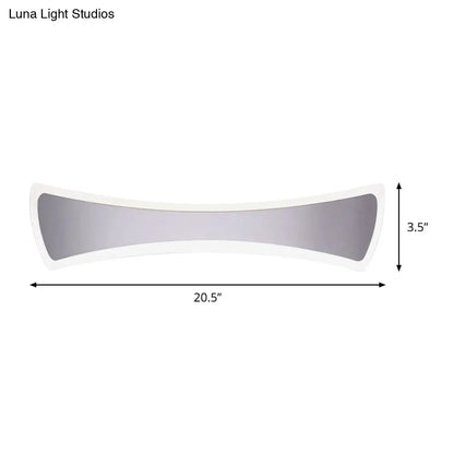 Aplique de pared LED tipo pajarita de 16,5"/20,5" de ancho, impermeable, para iluminación minimalista de baños – Blanco cálido