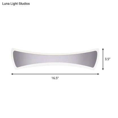 Aplique de pared LED tipo pajarita de 16,5"/20,5" de ancho, impermeable, para iluminación minimalista de baños – Blanco cálido