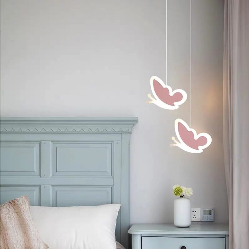 Creative Heart-shaped Butterfly Flower Children’s Room Ceiling Lamp Chandelier Bedroom Lamps