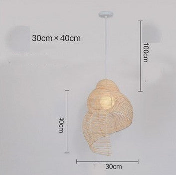 Rattan Snail Pendant Light