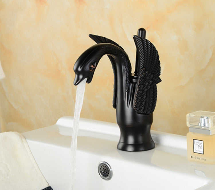 Grifo de Lavabo de Cobre Antiguo Grifo de Baño para Tocador Soporte de Mano
