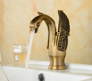 Grifo de Lavabo de Cobre Antiguo Grifo de Baño para Tocador Soporte de Mano