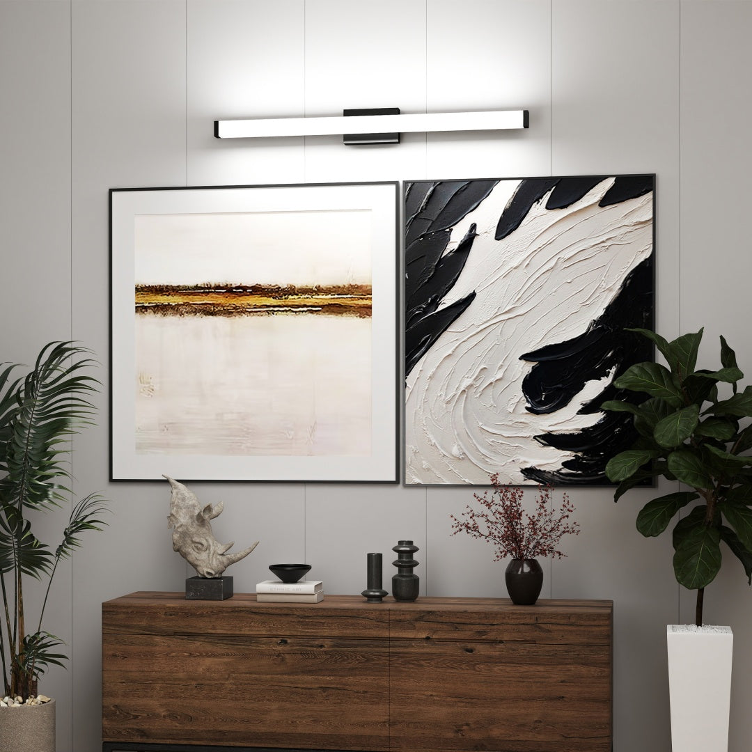 Luminarias de Baño Modernas Negras Sobre el Espejo de 41 Pulgadas con Luces LED para Tocador Barra para Baño