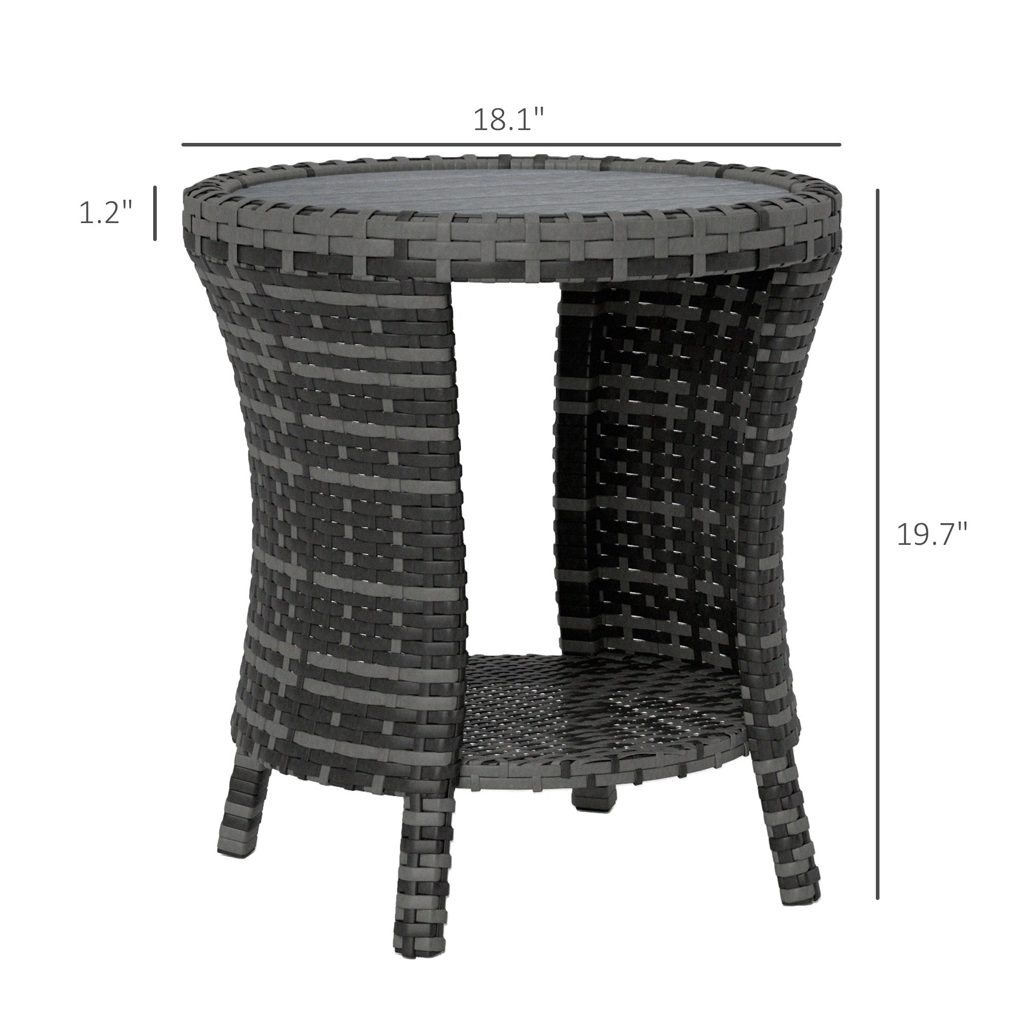 Gray Rattan Outdoor Table
