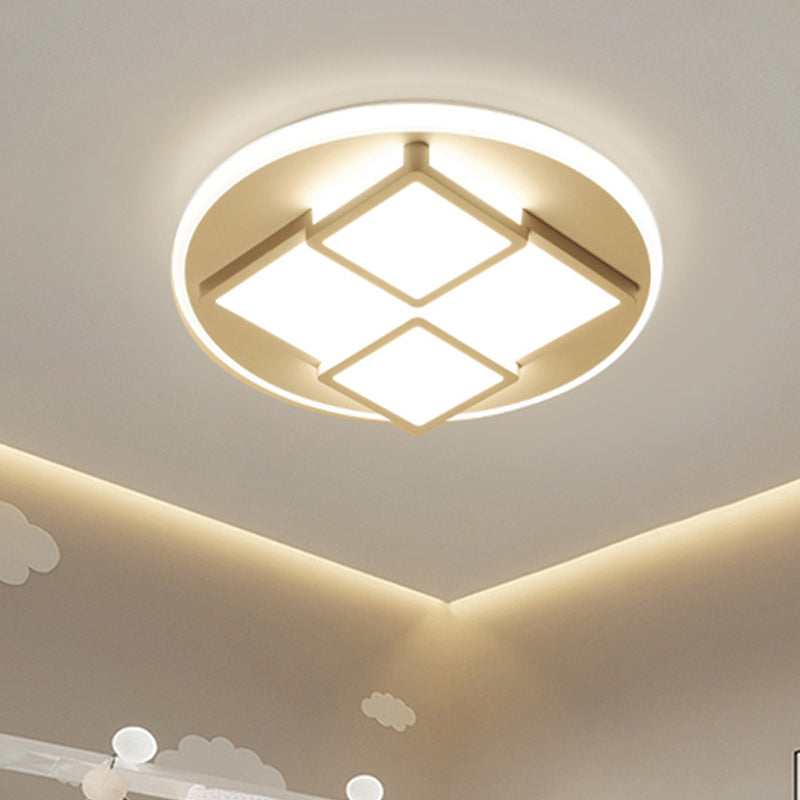 DecorBites™ DecorBites™ Nordic Pink/White LED Ceiling Light for Bedroom - Square Acrylic Flush Mount