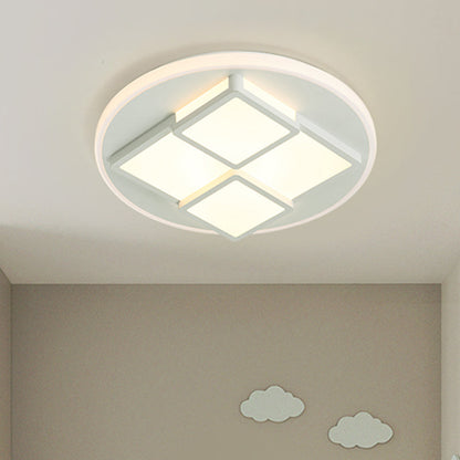 DecorBites™ DecorBites™ Nordic Pink/White LED Ceiling Light for Bedroom - Square Acrylic Flush Mount