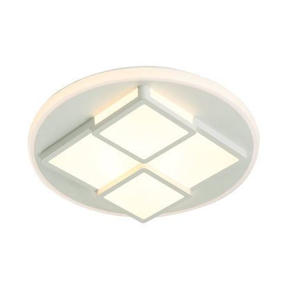 DecorBites™ DecorBites™ Nordic Pink/White LED Ceiling Light for Bedroom - Square Acrylic Flush Mount