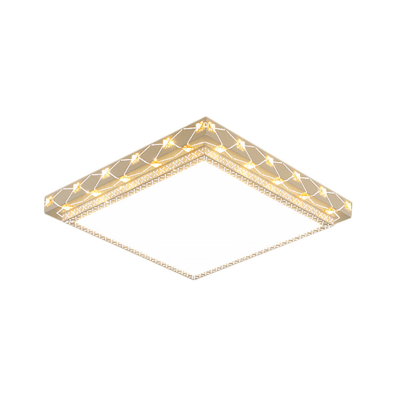 DecorBites™ DecorBites™ Contemporary LED Ceiling Flush Mount in White with Beveled Crystal Deco