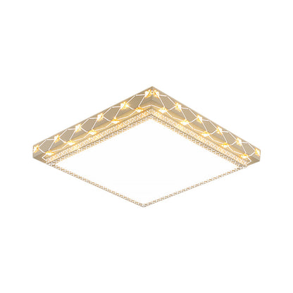 DecorBites™ DecorBites™ Contemporary LED Ceiling Flush Mount in White with Beveled Crystal Deco