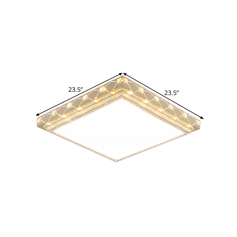 DecorBites™ DecorBites™ Contemporary LED Ceiling Flush Mount in White with Beveled Crystal Deco