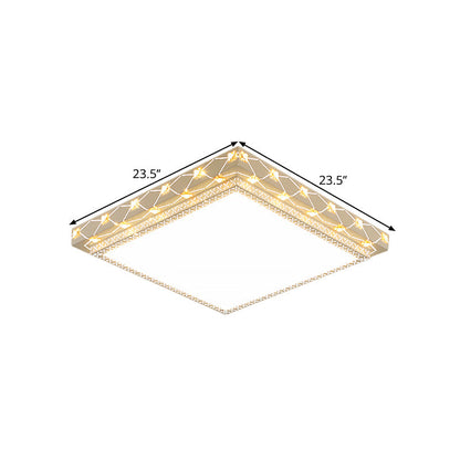 DecorBites™ DecorBites™ Contemporary LED Ceiling Flush Mount in White with Beveled Crystal Deco