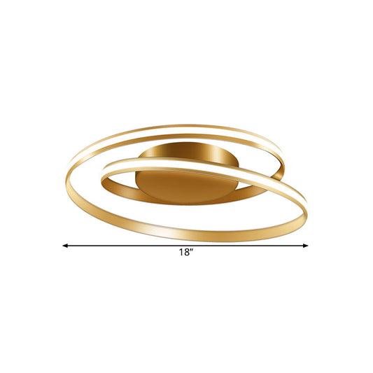 Lámpara de techo LED DecorBites™ Contemporary con anillo espiral dorado, luz cálida/blanca, montaje empotrado, 45,7 cm/59,7 cm de ancho