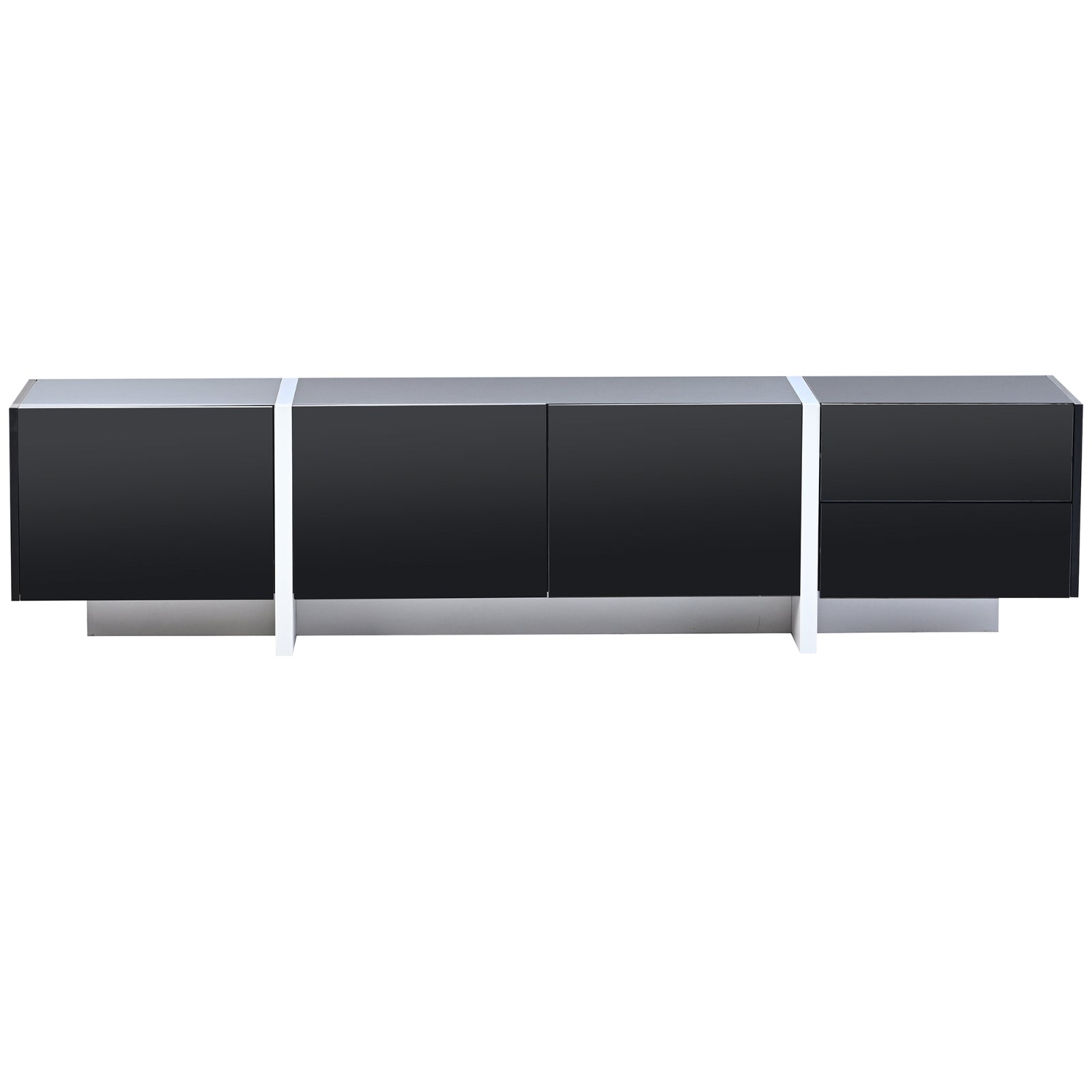 White Black TV Console