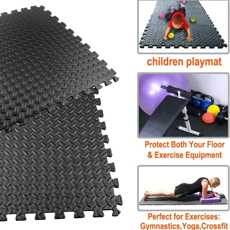 16PCS Non-Slip EVA Gym Mats 30x30cm