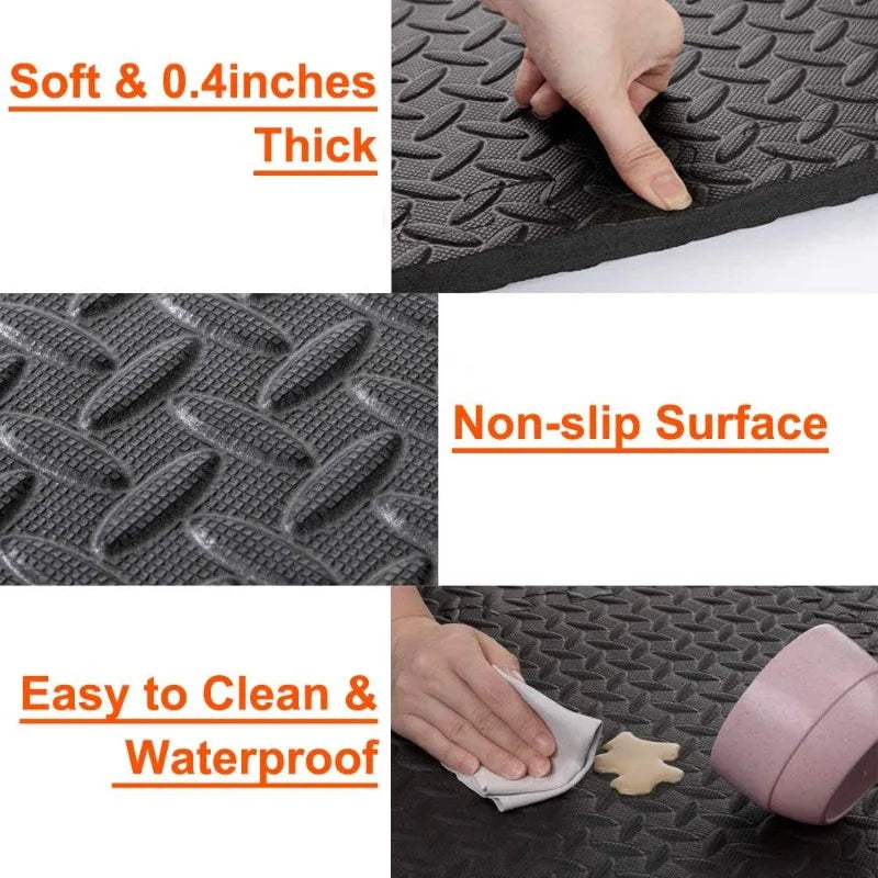 16PCS Non-Slip EVA Gym Mats 30x30cm