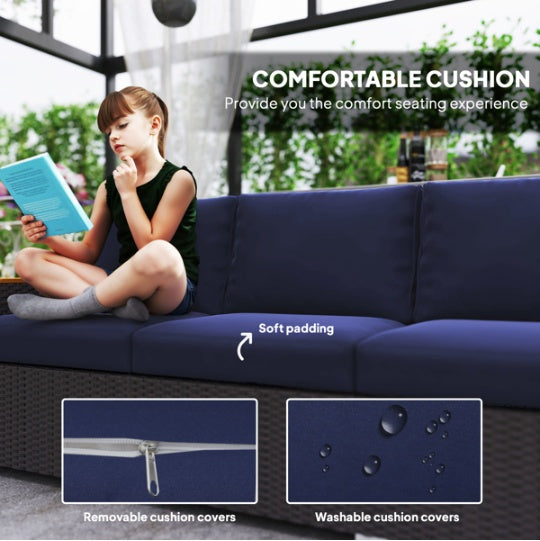 Rattan Three-Seater Outdoor Sofa