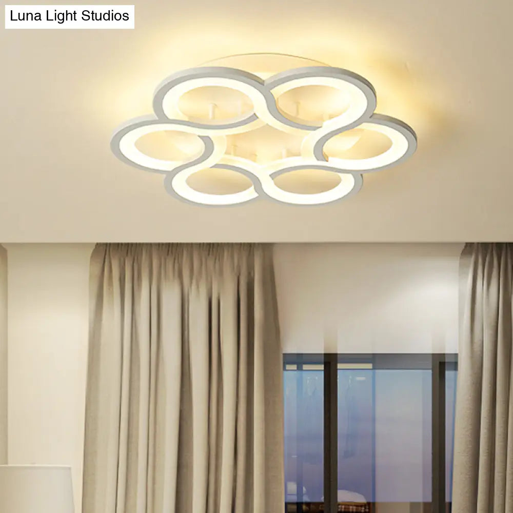17"/21" Contemporary LED Flush Mount Ceiling Light Fixture in Warm/White