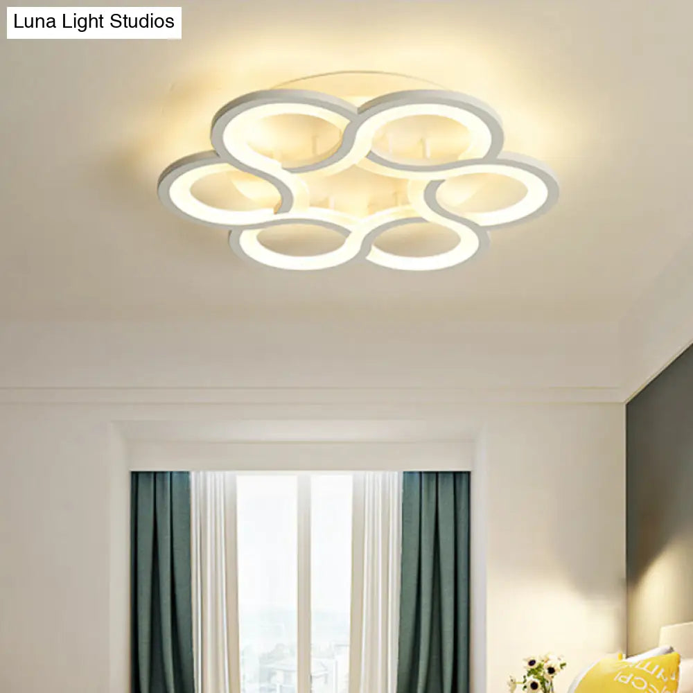 17"/21" Contemporary LED Flush Mount Ceiling Light Fixture in Warm/White