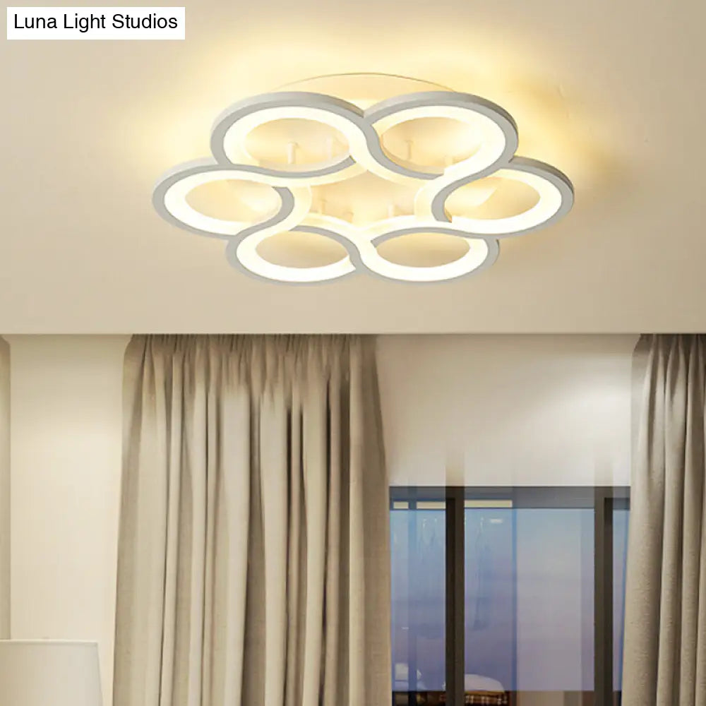 17"/21" Contemporary LED Flush Mount Ceiling Light Fixture in Warm/White