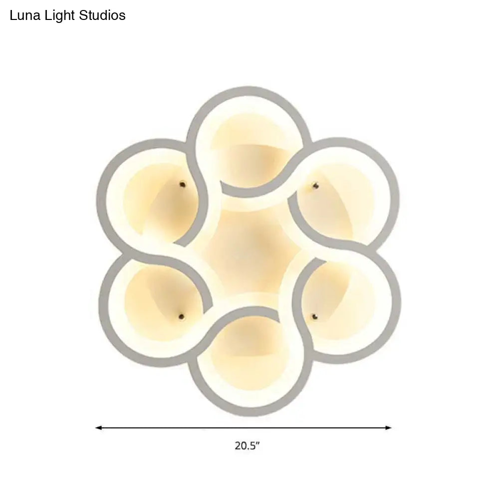 17"/21" Contemporary LED Flush Mount Ceiling Light Fixture in Warm/White