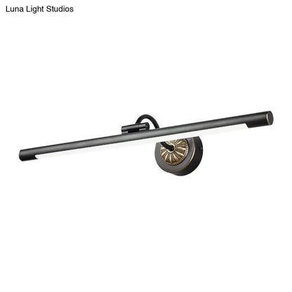 Lámpara de pared moderna con brazo articulado de 17-22" con luz LED negra para espejo de tocador