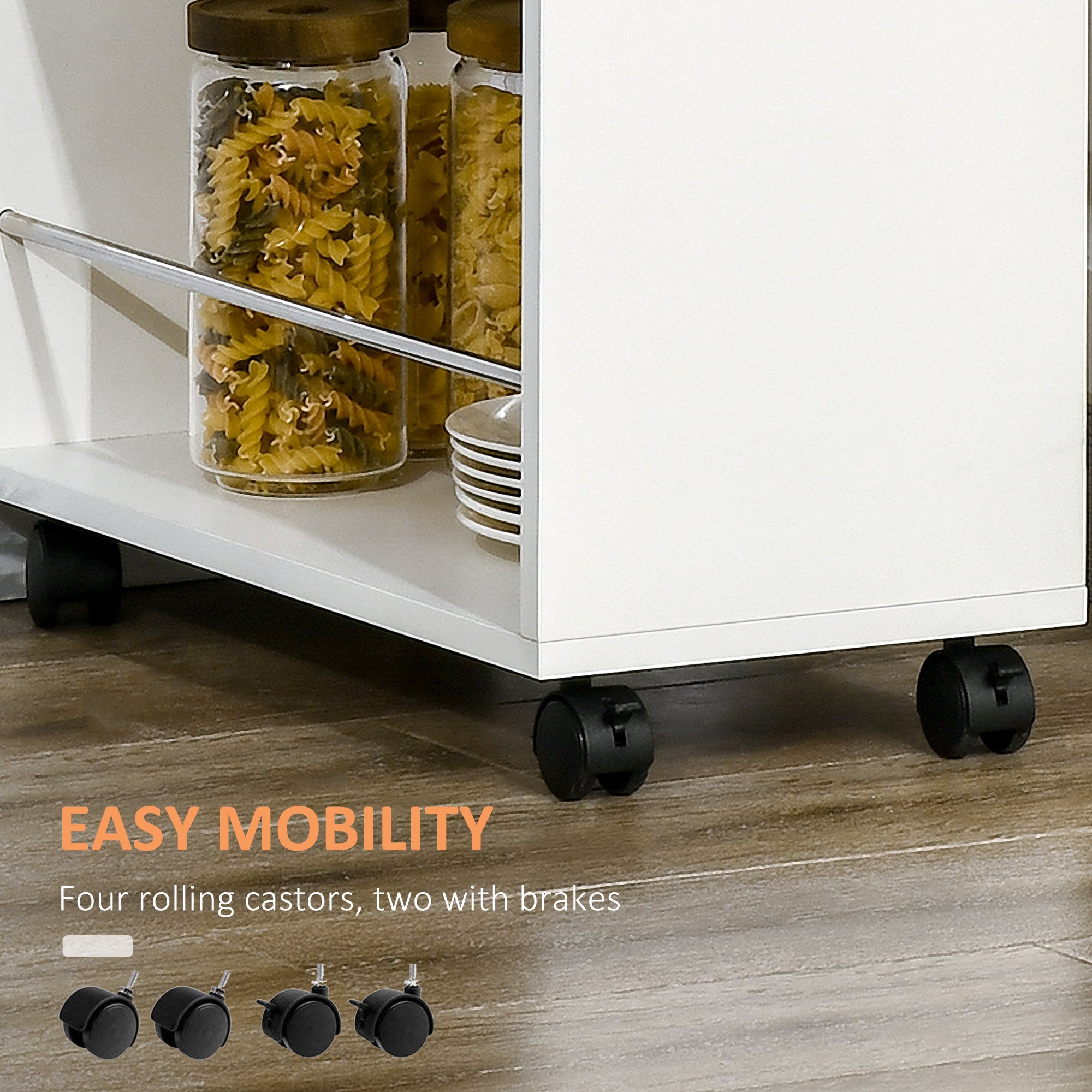 Rolling Narrow Storage Cabinet