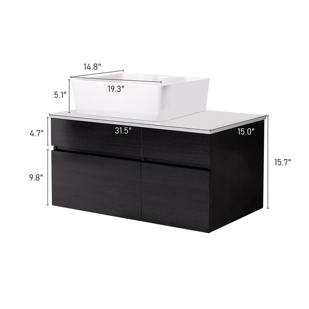 Wall Mounted Bathroom Vanity Engineered Stone Top