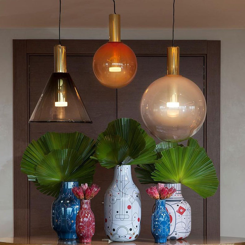 Geometric Stained Glass Chandelier