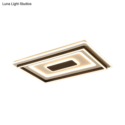 Lámpara de techo LED DecorBites™ de 45,7 cm/54,6 cm/90,2 cm de ancho, cuadrada o rectangular, color negro, para sala de estar, con pantalla acrílica, luz cálida/blanca.