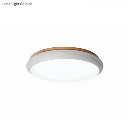 Lámpara de techo LED DecorBites™ de 18"/21.5" de diámetro, con acabado en madera Macaron, disponible en blanco, rosa y verde. Luz blanca, cálida y natural.