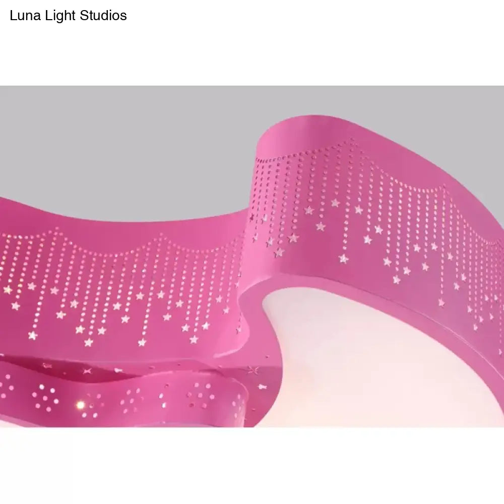 ديكوربايتس™ مصباح LED مدمج على شكل نجمة وقمر ماكارون، مقاس 18 بوصة/21.5 بوصة، إضاءة سقف معدنية بدرجات اللون الأبيض/الوردي/الأزرق/الأخضر - مثالي لمرحلة رياض الأطفال، المرحلة الثالثة/الضوء الأبيض