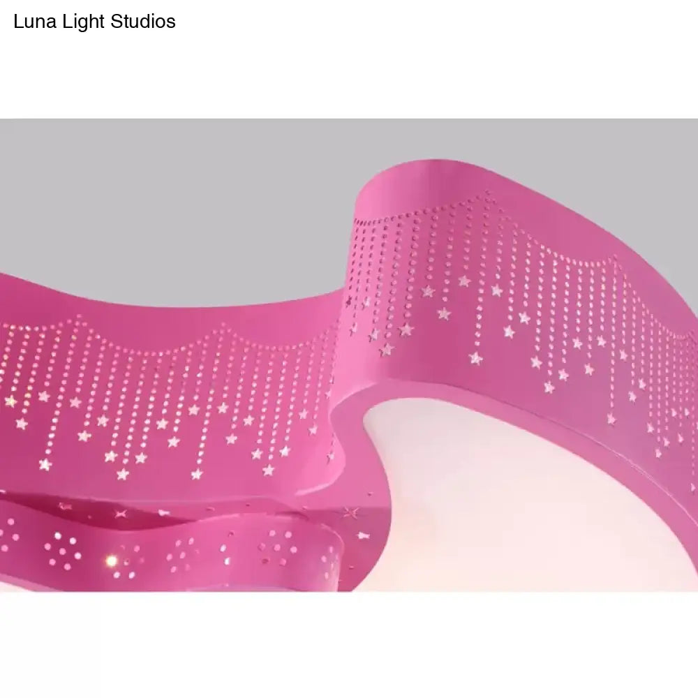 ديكوربايتس™ مصباح LED مدمج على شكل نجمة وقمر ماكارون، مقاس 18 بوصة/21.5 بوصة، إضاءة سقف معدنية بدرجات اللون الأبيض/الوردي/الأزرق/الأخضر - مثالي لمرحلة رياض الأطفال، المرحلة الثالثة/الضوء الأبيض