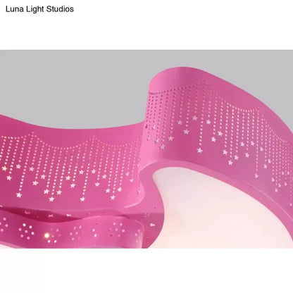 ديكوربايتس™ مصباح LED مدمج على شكل نجمة وقمر ماكارون، مقاس 18 بوصة/21.5 بوصة، إضاءة سقف معدنية بدرجات اللون الأبيض/الوردي/الأزرق/الأخضر - مثالي لمرحلة رياض الأطفال، المرحلة الثالثة/الضوء الأبيض