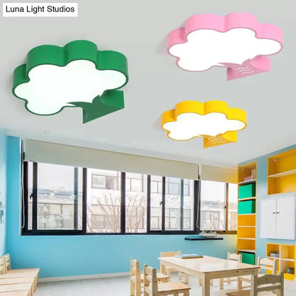 Lámpara de techo LED empotrada DecorBites™ de 18"/23.5" de diámetro con forma de árbol - Rosa/Amarillo/Verde - Lámpara de techo moderna de acrílico - Luz cálida/blanca/Tercera velocidad - Ideal para jardín de infancia