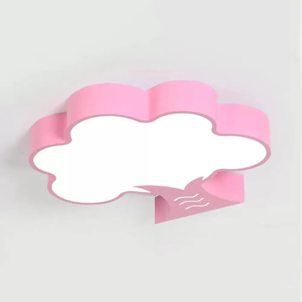 18"/23.5" Dia LED Tree Flush Mount Light - Pink/Yellow/Green - Modern Acrylic Ceiling Lamp - Warm/White/Third Gear - Ideal for Kindergarten