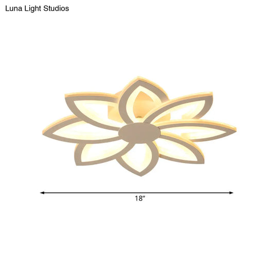 18/23" Acrylic Flower Semi Flush Ceiling Light - Simplicity LED, White, Warm/White Light
