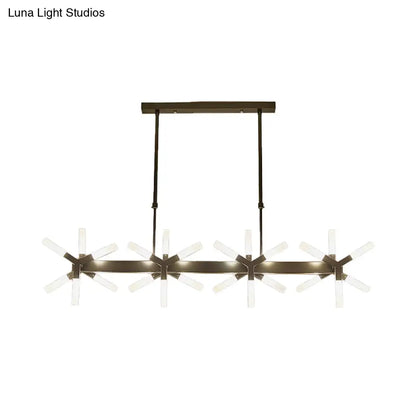 ديكوربايتس™ - مصباح سقف أكريليك خطي بإضاءة ١٨/٢٤ مصباح لغرفة الطعام - أسود/أبيض/ذهبي، مثالي للتركيب فوق الجزيرة