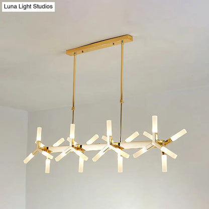 ديكوربايتس™ - مصباح سقف أكريليك خطي بإضاءة ١٨/٢٤ مصباح لغرفة الطعام - أسود/أبيض/ذهبي، مثالي للتركيب فوق الجزيرة