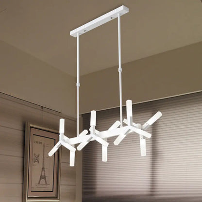 ديكوربايتس™ - مصباح سقف أكريليك خطي بإضاءة ١٨/٢٤ مصباح لغرفة الطعام - أسود/أبيض/ذهبي، مثالي للتركيب فوق الجزيرة