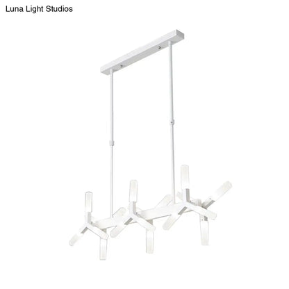 ديكوربايتس™ - مصباح سقف أكريليك خطي بإضاءة ١٨/٢٤ مصباح لغرفة الطعام - أسود/أبيض/ذهبي، مثالي للتركيب فوق الجزيرة